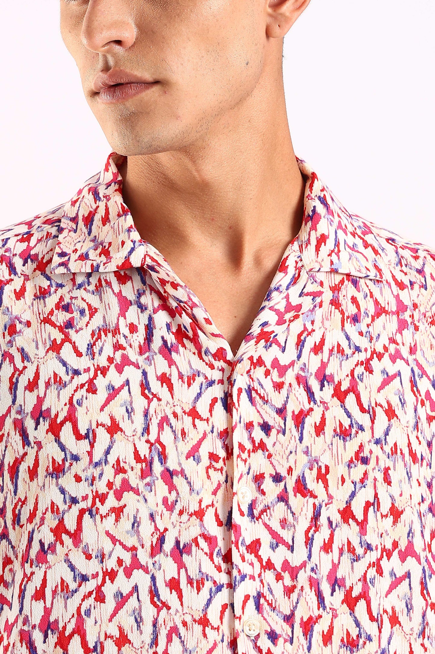 Abstract Multicolor Print Half Sleeve Shirt