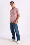 Abstract Multicolor Print Half Sleeve Shirt
