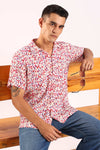 Abstract Multicolor Print Half Sleeve Shirt
