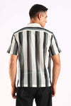 Crochet Stripe Half Sleeve Shirt