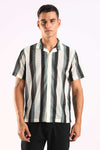 Crochet Stripe Half Sleeve Shirt
