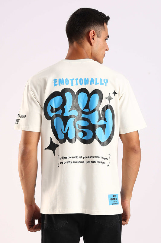 Emotionally Clumsy White Oversized T-shirt
