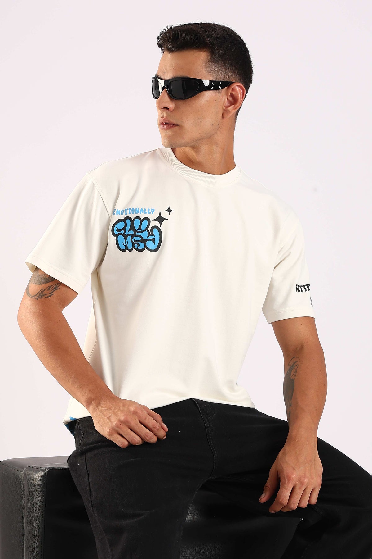 Emotionally Clumsy White Oversized T-shirt