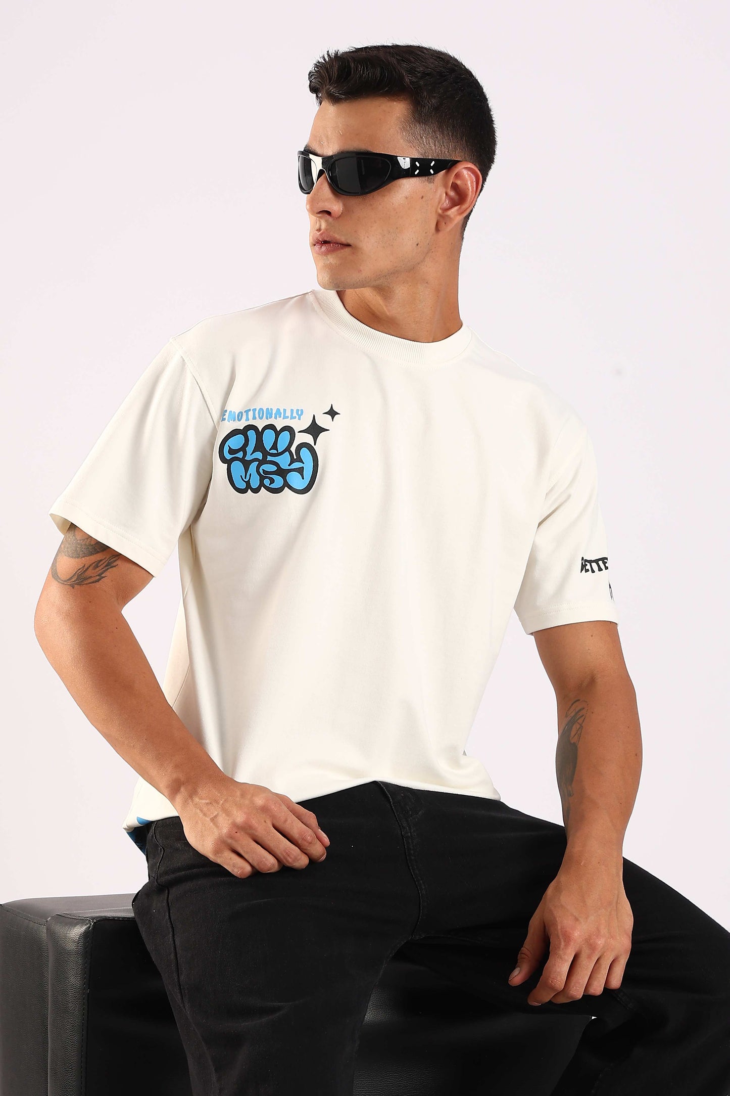 Emotionally Clumsy White Oversized T-shirt