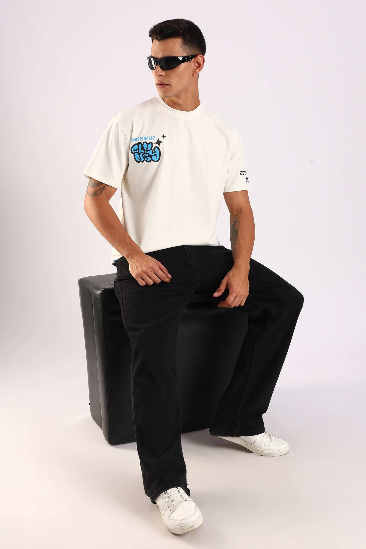 Emotionally Clumsy White Oversized T-shirt