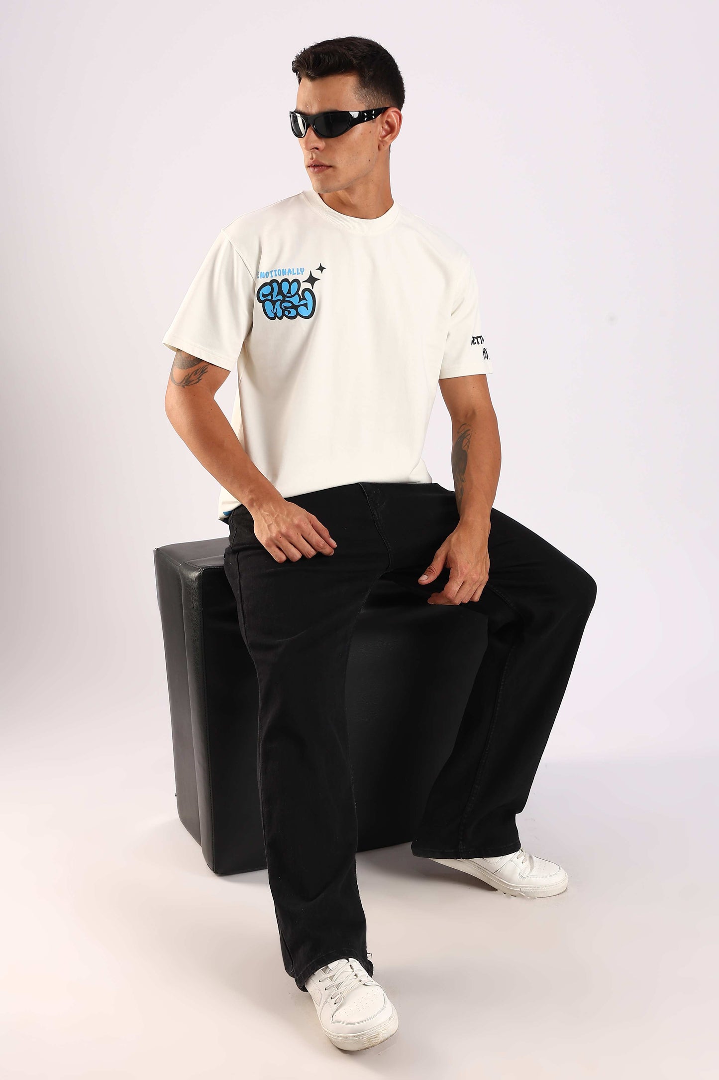 Emotionally Clumsy White Oversized T-shirt