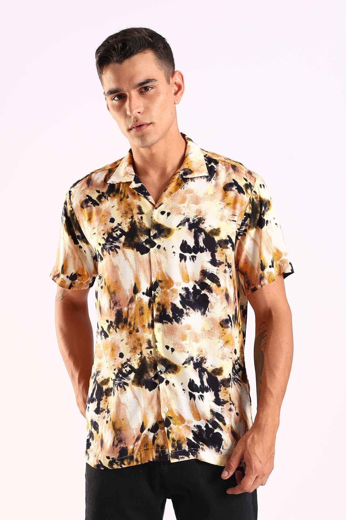 Abstract Tie-Dye Half Sleeve Shirt