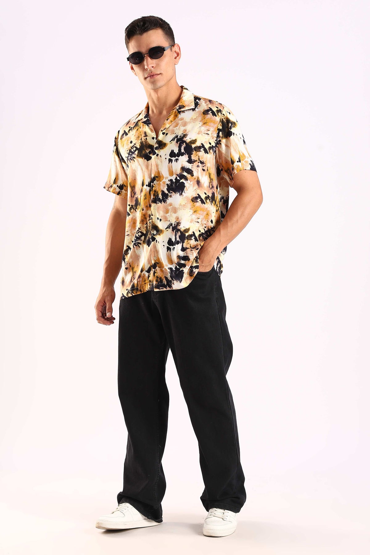 Abstract Tie-Dye Half Sleeve Shirt