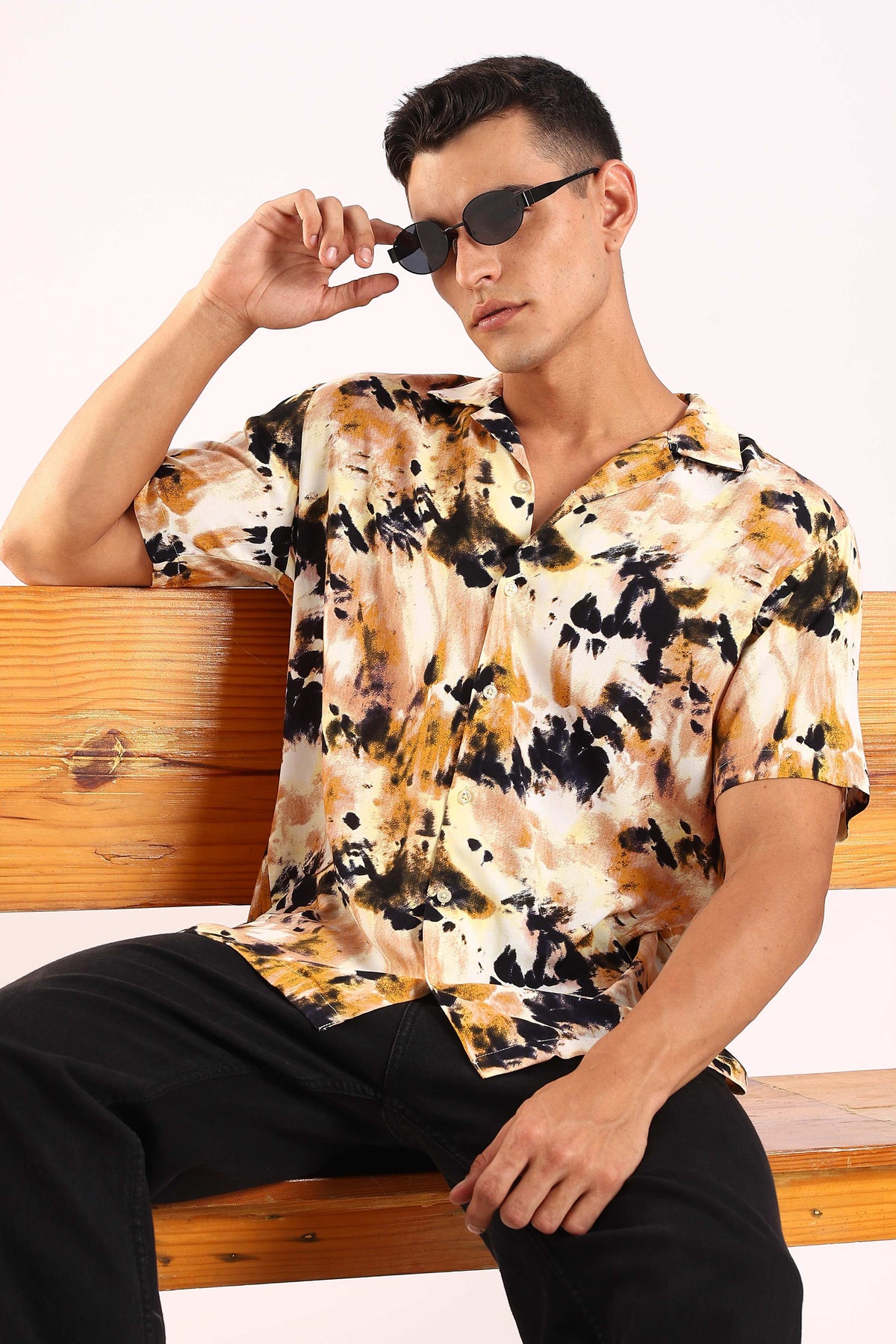 Abstract Tie-Dye Half Sleeve Shirt