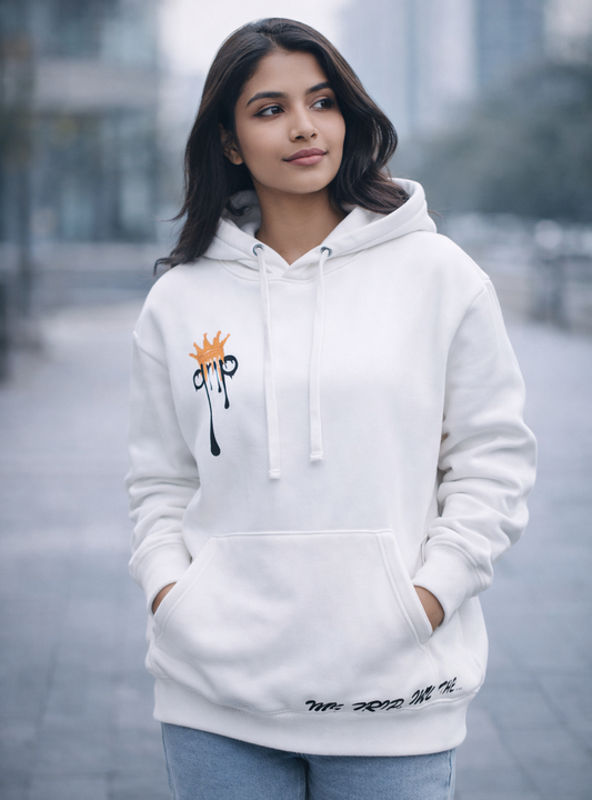 Women’s White Oversized Graphic Hoodie
