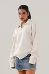 Essential White Zipper Sweatshirt