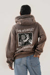 Support Punk Brown Acid Wash Hoodie (Womens)