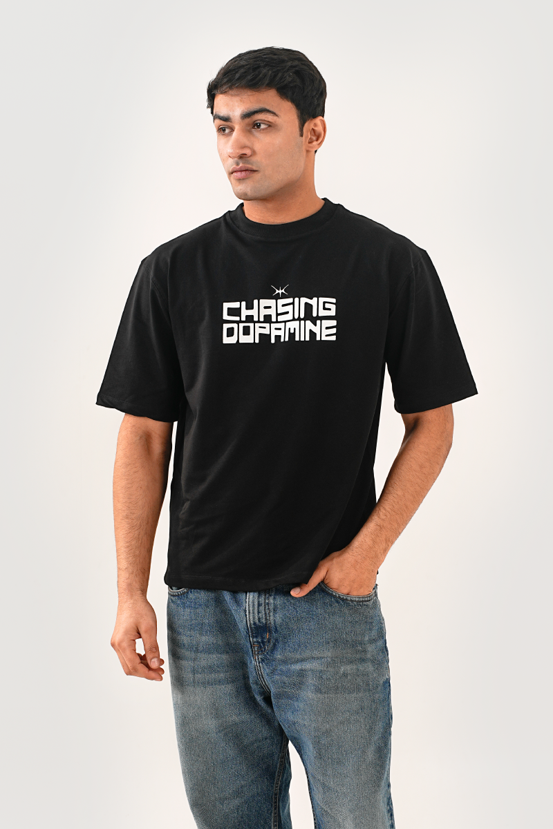 Chasing Dopamine Black Oversized T-shirt