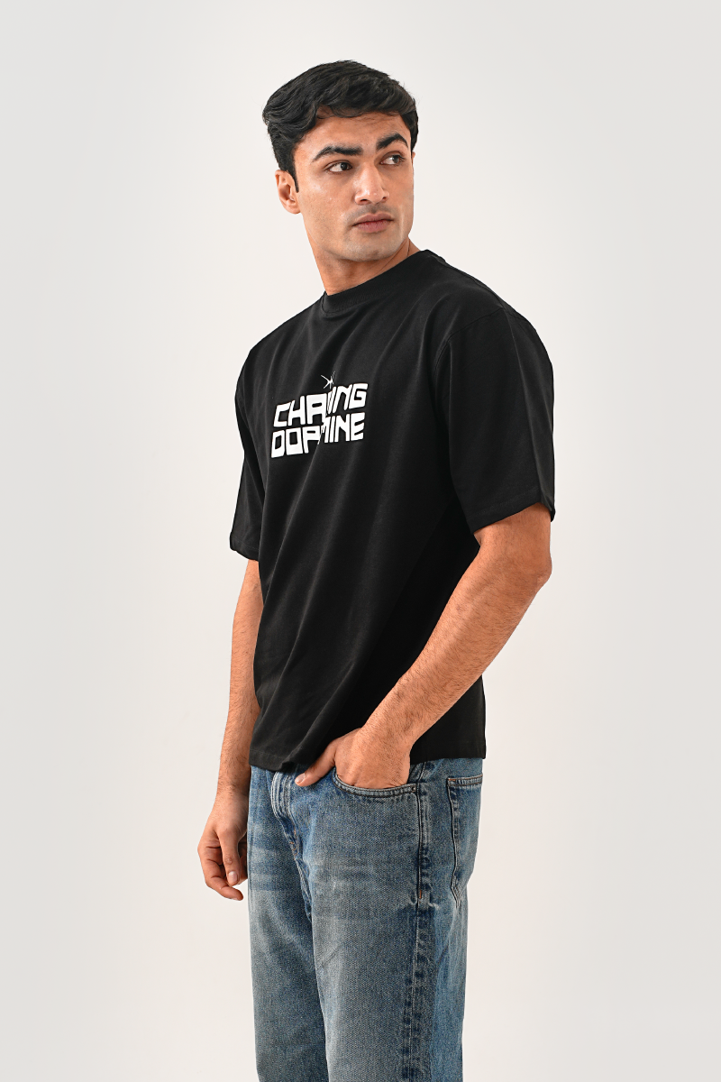 Chasing Dopamine Black Oversized T-shirt
