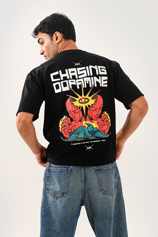 Chasing Dopamine Black Oversized T-shirt