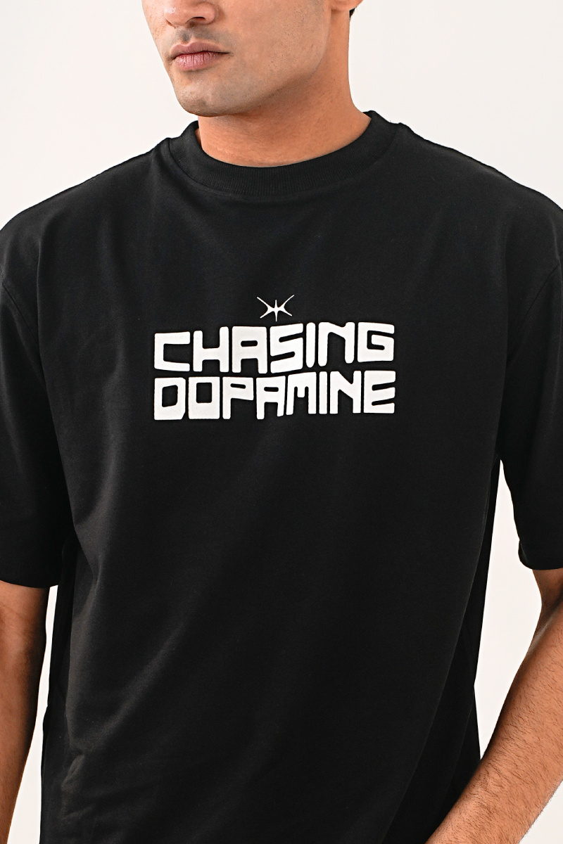 Chasing Dopamine Black Oversized T-shirt