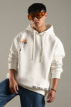 Men’s White Oversized Graphic Hoodie