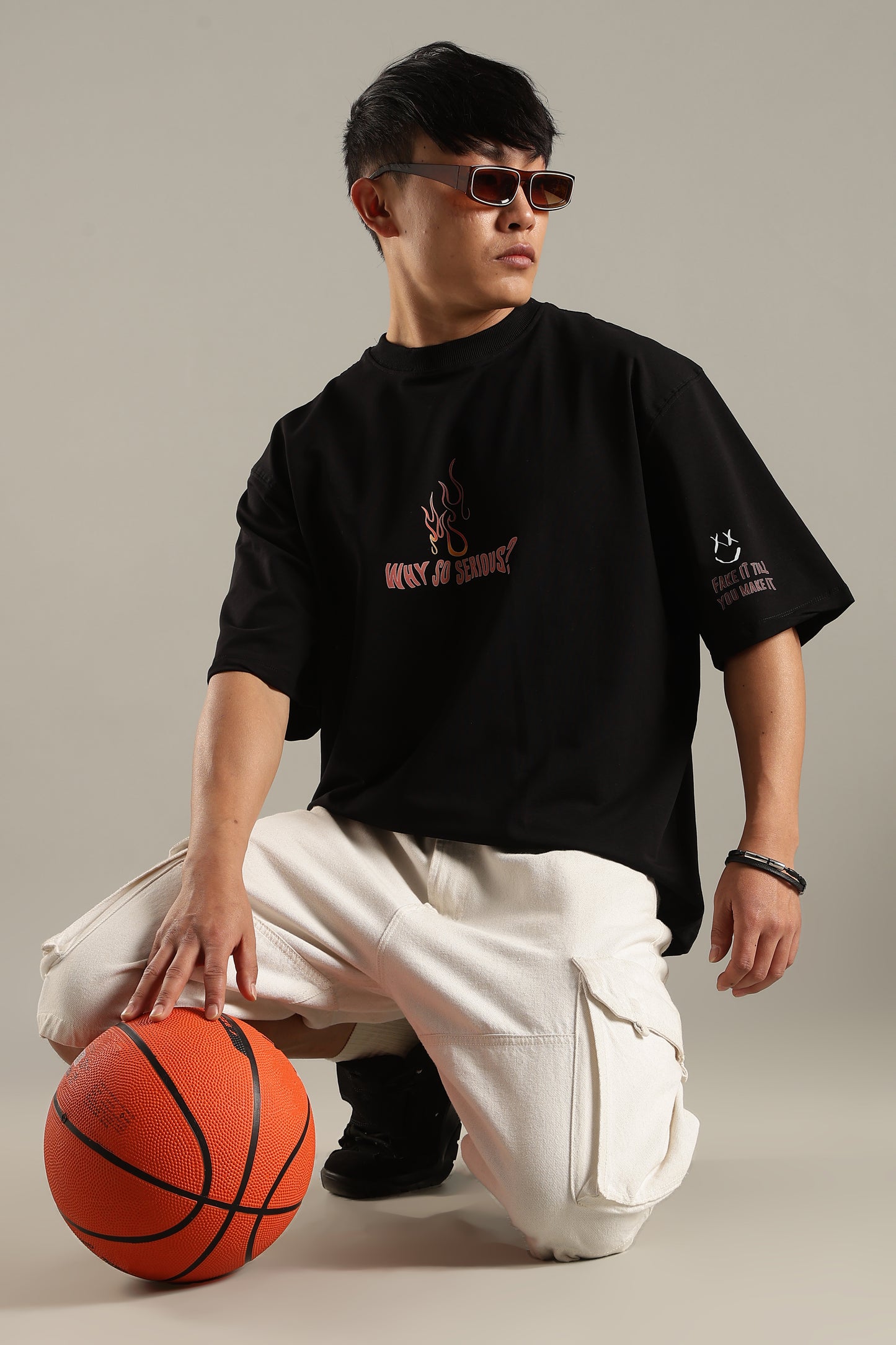 Trust Who Black Oversized Couple T-shirt