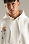 Men’s White Oversized Graphic Hoodie