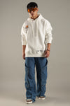Men’s White Oversized Graphic Hoodie