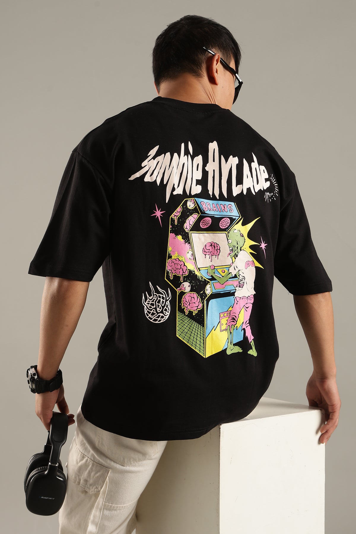 Zombie Arcade Black Oversized T-shirt