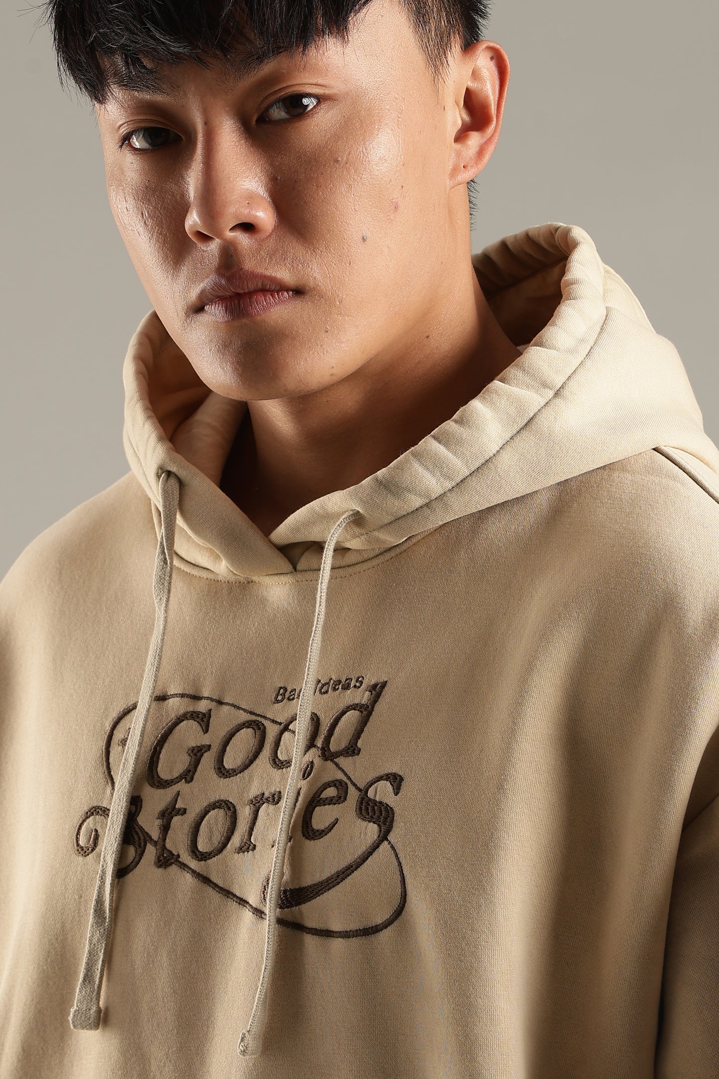 Men’s Beige Acid Wash Hoodie