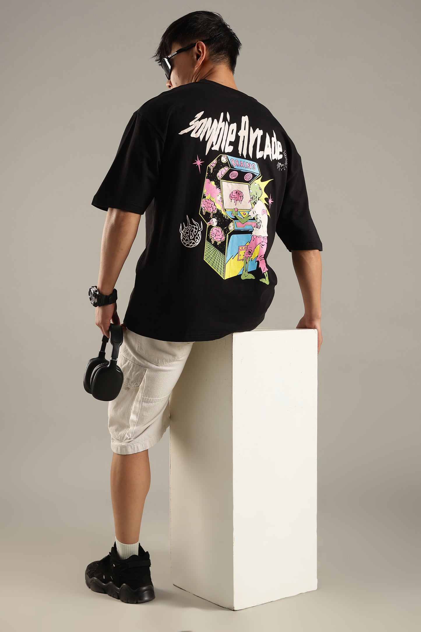 Zombie Arcade Black Oversized T-shirt