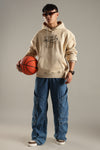 Men’s Beige Acid Wash Hoodie