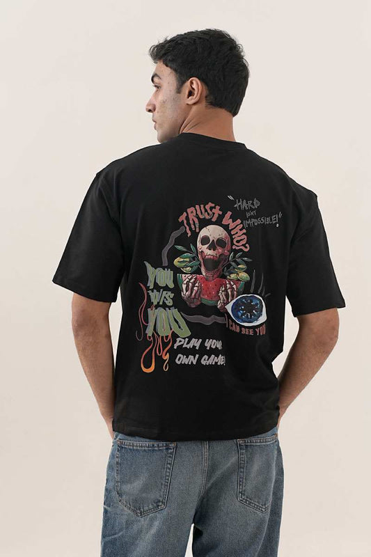 Trust Who Black Oversized T-shirt